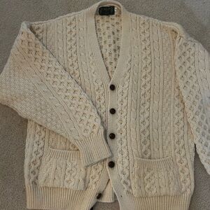 Irish New Wool Cable Cardigan size Xl Unisex